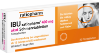 IBU-RATIOPHARM 400 mg akut Schmerztbl.Filmtabl.