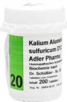 BIOCHEMIE Adler 20 Kalium aluminium sulf.D 12 Tab.