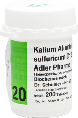 BIOCHEMIE Adler 20 Kalium aluminium sulf.D 12 Tab.