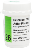 BIOCHEMIE Adler 26 Selenium D 12 Tabletten