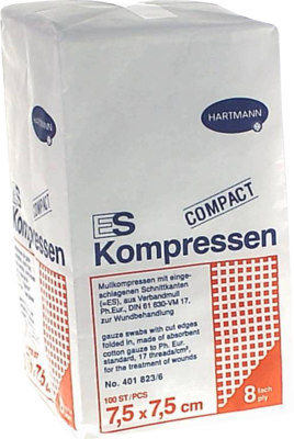 ES-KOMPRESSEN unsteril 7,5x7,5 cm 8fach