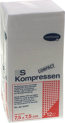ES-KOMPRESSEN unsteril 7,5x7,5 cm 12fach