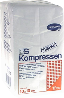 ES-KOMPRESSEN unsteril 10x10 cm 12fach