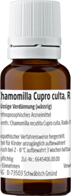 CHAMOMILLA CUPRO culta Radix Rh D 3 Dilution