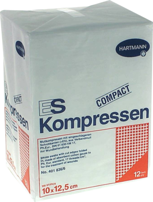 ES-KOMPRESSEN unsteril 10x12,5 cm 12fach