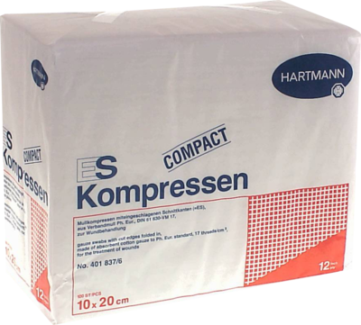 ES-KOMPRESSEN unsteril 10x20 cm 12fach