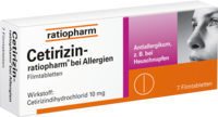 CETIRIZIN-ratiopharm bei Allergien 10 mg Filmtabl.