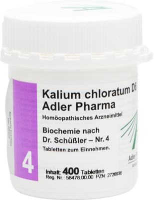 BIOCHEMIE Adler 4 Kalium chloratum D 6 Tabletten