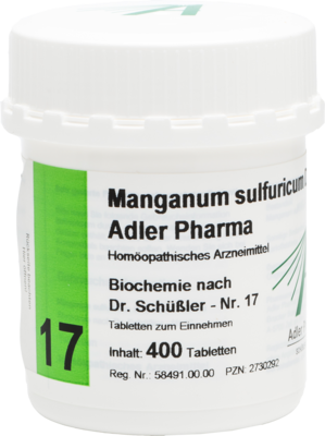 BIOCHEMIE Adler 17 Manganum sulfuricum D 12 Tabl.