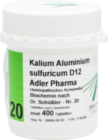 BIOCHEMIE Adler 20 Kalium aluminium sulf.D 12 Tab.