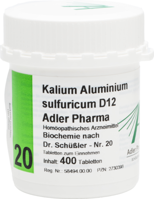 BIOCHEMIE Adler 20 Kalium aluminium sulf.D 12 Tab.