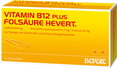 VITAMIN B12 PLUS Folsäure Hevert a 2 ml Ampullen