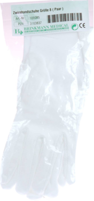 HANDSCHUHE Zwirn BW Gr.8 weiß