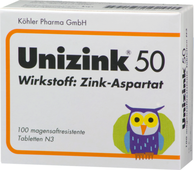 UNIZINK 50 magensaftresistente Tabletten