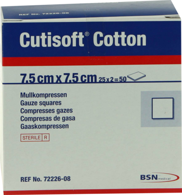 CUTISOFT Cotton Kompr.7,5x7,5 cm ster.12fach