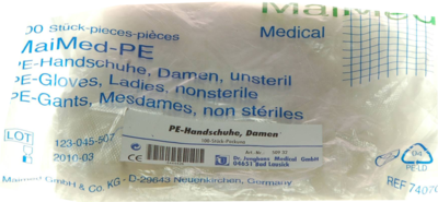 HANDSCHUHE Einmal Polyethylen Damen