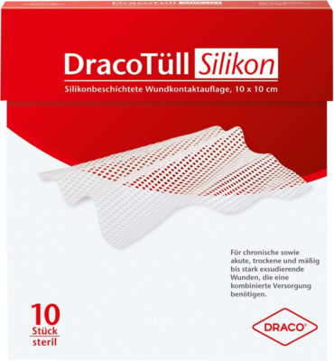 DRACOTÜLL Silik.10x10cm silikonbesch.Wundkont.Aufl