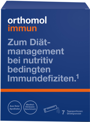 ORTHOMOL Immun Direktgranulat Himbeer/Menthol