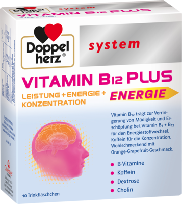 DOPPELHERZ Vitamin B12 Plus system Trinkampullen