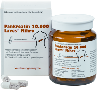 PANKREATIN 20.000 Laves Mikro magensaftr.Hartkaps.