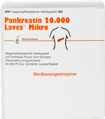 PANKREATIN 20.000 Laves Mikro magensaftr.Hartkaps.