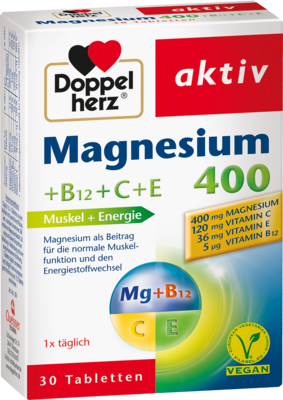 DOPPELHERZ Magnesium 400+B12+C+E Tabletten