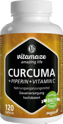 CURCUMA+PIPERIN+Vitamin C vegan Kapseln