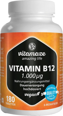 VITAMIN B12 1000 µg hochdosiert vegan Tabletten