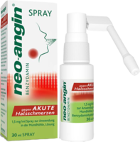 NEO-ANGIN Benzydamin Spray gegen akute Halsschmer.