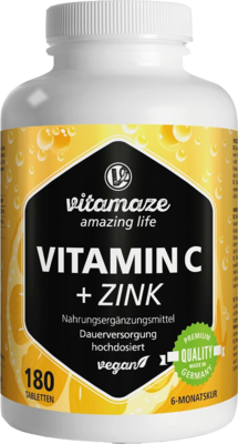 VITAMIN C 1000 mg hochdosiert+Zink vegan Tabletten