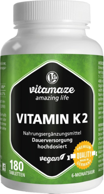 VITAMIN K2 200 µg hochdosiert vegan Tabletten