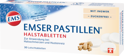 EMSER Pastillen Halstabletten m.Ingwer zuckerfrei